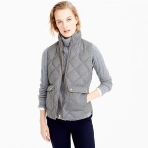 J. Crew Excursion Charcoal Quilted Down Vest Women Size XXS